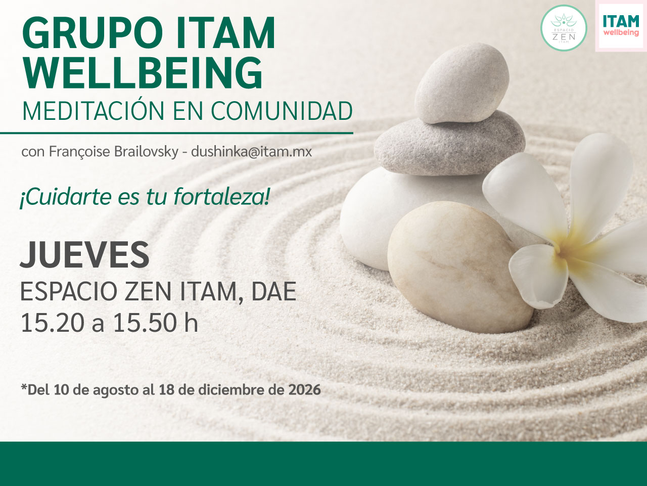Medita en comunidad Grupo ITAM Wellbeing - Jueves Medita en comunidad Grupo ITAM Wellbeing - Jueves