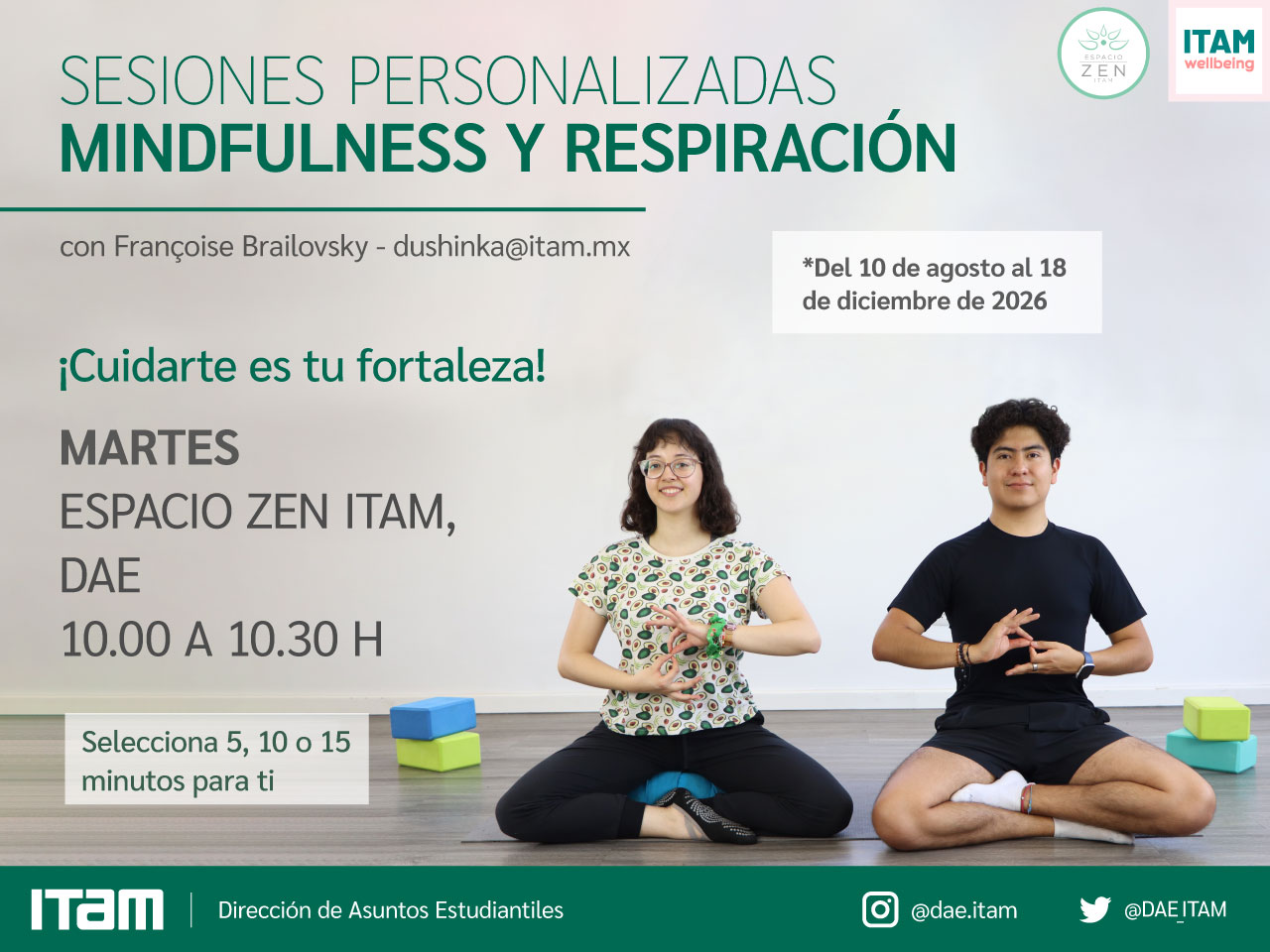 Sesiones personalizadas de Mindfulness y Respiración - Martes Sesiones personalizadas de Mindfulness y Respiración - Martes