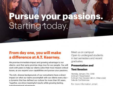 Bolsa de Trabajo invita a la presentación y aplicación de examen de A.T. Kearney Bolsa de Trabajo invita a la presentación y aplicación de examen de A.T. Kearney