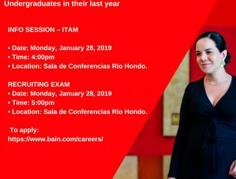 Bolsa de Trabajo invita a la presentación y aplicación de examen de Bain & Company Bolsa de Trabajo invita a la presentación y aplicación de examen de Bain & Company