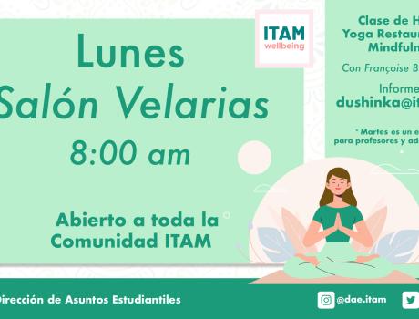 Clase de Hatha Restaurativo y Mindfulness, lunes 8:00 am, con Françoise Brailovsky Clase de Hatha Restaurativo y Mindfulness, lunes 8:00 am, con Françoise Brailovsky