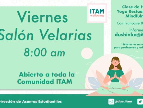 Clase de Hatha Restaurativo y Mindfulness, viernes 8:00 am, con Françoise Brailovsky Clase de Hatha Restaurativo y Mindfulness, viernes 8:00 am, con Françoise Brailovsky