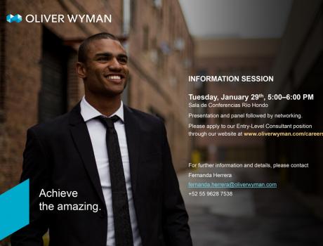 Bolsa de Trabajo invita a la presentación de Oliver Wyman Bolsa de Trabajo invita a la presentación de Oliver Wyman