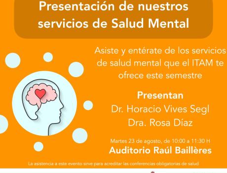 Póster Conferencia de salud: "Presentación de nuestros servicios de Salud Mental" Póster Conferencia de salud: "Presentación de nuestros servicios de Salud Mental"