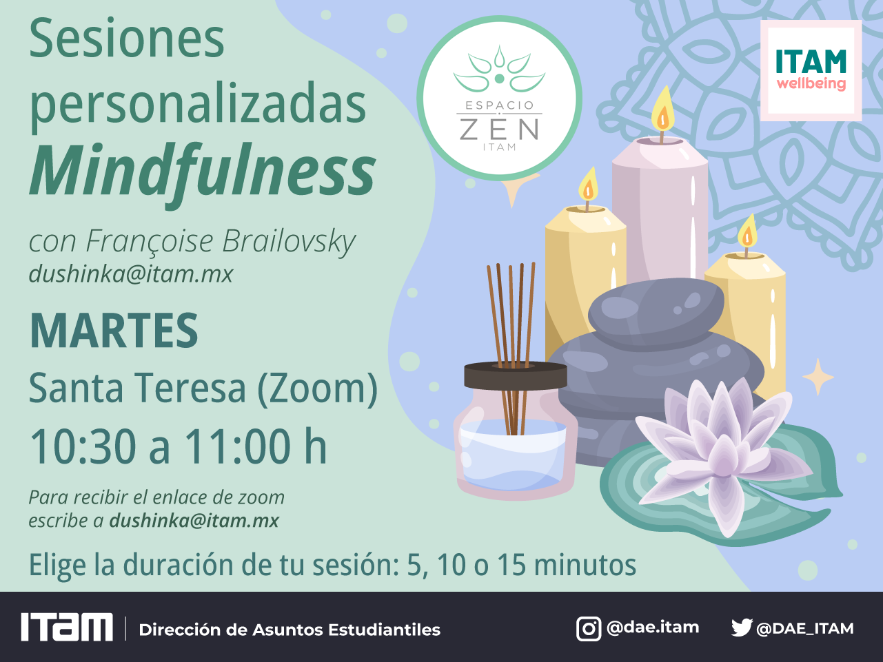 Sesiones personalizadas de Mindfulness para Santa Teresa en línea, con Françoise Brailovsky, martes 10:30 h 