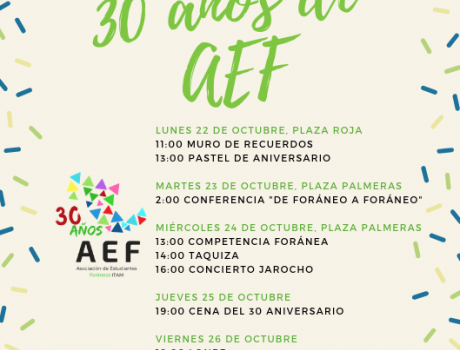 Semana de 30 años de la Asociación de Estudiantes Foráneos