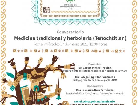 Póster Medicina tradicional y herbolaria de Tenochtitlán