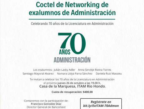 Coctel por los 70 años de la Licenciatura en Administración