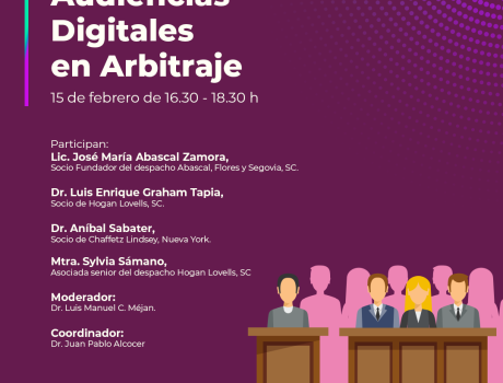 Póster Audiencias Digitales en Arbitraje