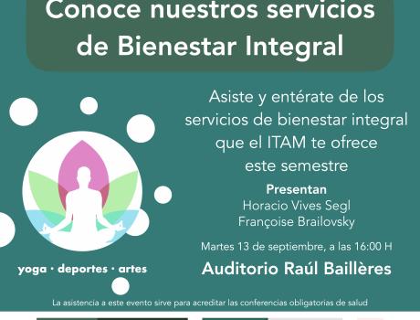 Conferencia de salud: Conoce nuestros servicios de Bienestar Integral