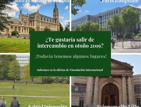 ¿Te gustaría salir de intercambio en otoño 2019?  