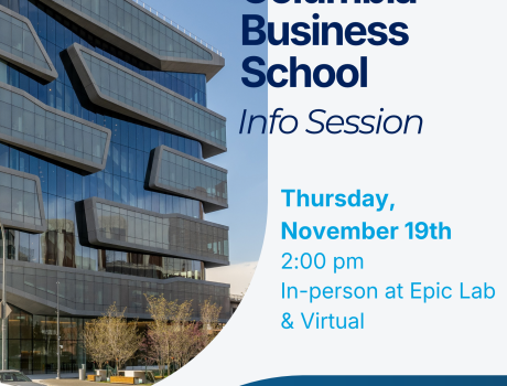 Póster de la Columbia Business School Info Session con Josie Landers, Associate Director of Admissions