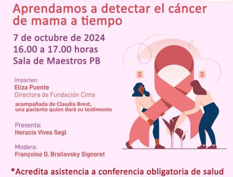 Conferencia de salud: Aprendamos a detectar el cáncer de mama a tiempo