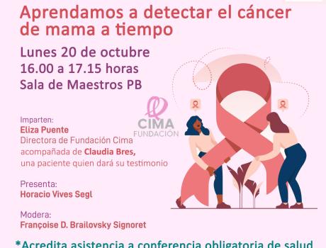 Conferencia de salud*: Aprendamos a detectar el cáncer de mama a tiempo