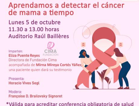 Conferencia de salud*: Aprendamos a detectar el cáncer de mama a tiempo