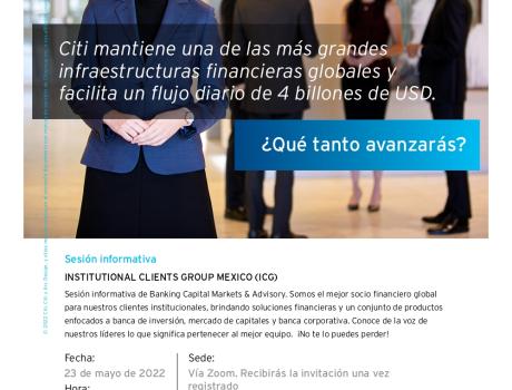 Póster Sesión informativa Institutional Clients Group Mexico (ICG) - Citibanamex