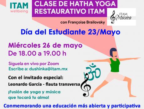 Clase especial de Hatha Yoga Restaurativo en el marco del Día del Estudiante - Fusión de yoga y música