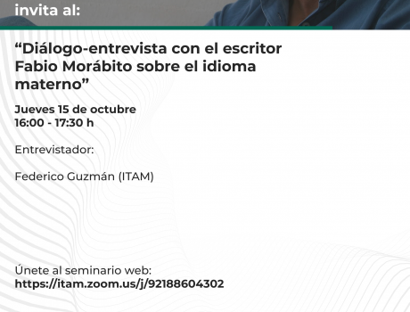 Póster Diálogo-entrevista con el escritor Fabio Morábito sobre el idioma materno