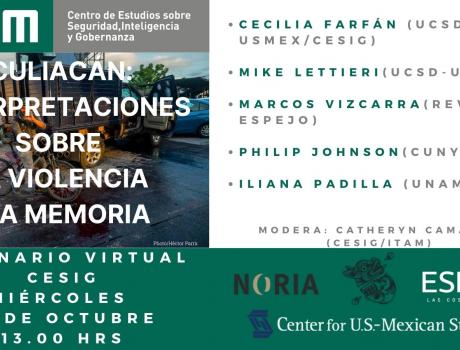 Póster Seminario virtual CESIG: Culiacán, interpretaciones sobre la violencia y la memoria