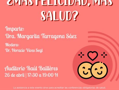 Póster Conferencia de salud: ¿Más felicidad, más salud?