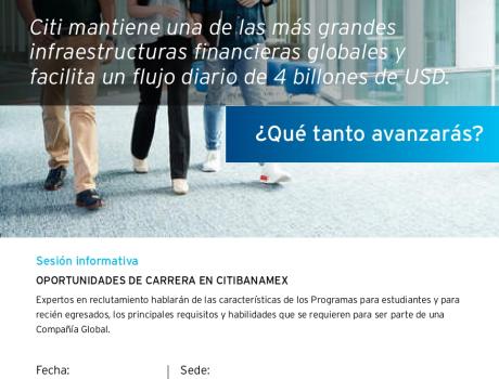 Career Services del ITAM invita a la sesión de reclutamiento remota de Citibanamex