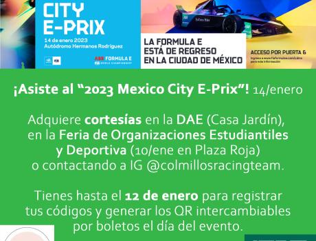 ¡Adquiere cortesías para asistir al “2023 Mexico City E-Prix”! 14/enero