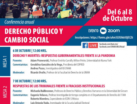 Póster Conferencia Anual del ICON-S capítulo mexicano: Derecho Público y Cambio Social 