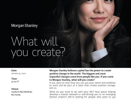 Career Services del ITAM invita a la sesión de reclutamiento de Morgan Stanley