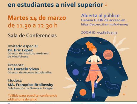 Conferencia de salud: "Mindfulness para ansiedad y estrés en estudiantes a nivel superior"