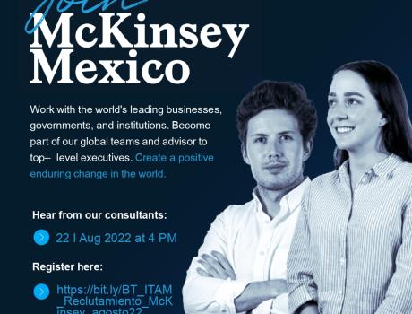 Career Services del ITAM invita a la sesión de reclutamiento remota de McKinsey & Company