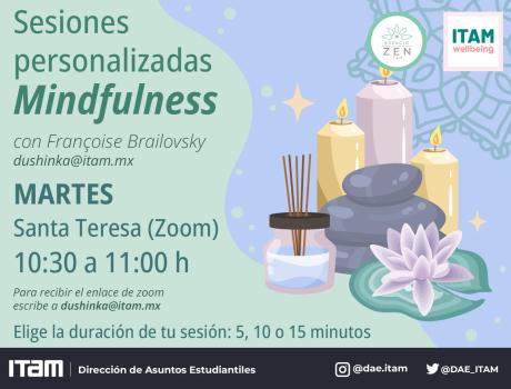 Sesiones personalizadas de Mindfulness para Santa Teresa en línea, con Françoise Brailovsky, martes 10:30 h 