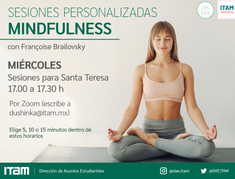 Sesiones de Mindfulness en línea para Santa Teresa - Miércoles 17.00 h