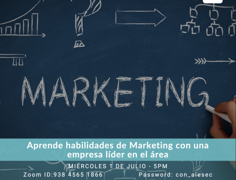 Póster Aprende Marketing con aiesec