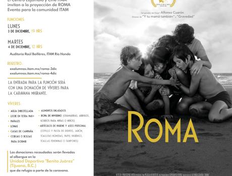 Proyección de Roma, de Alfonso Cuarón, en el ITAM