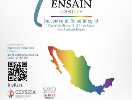 Póster: 1er ENSAIN LGBTQI+: Encuentro de Salud Integral