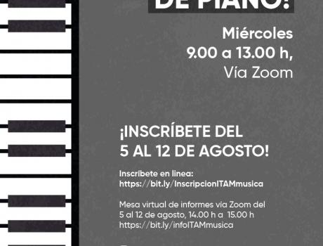 Taller de Piano - ITAM Música. Miercoles de 9:00 a 13:00 hrs