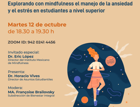 Póster Webinar: Explorando con mindfulness el manejo de la ansiedad y el estrés en estudiantes a nivel superior