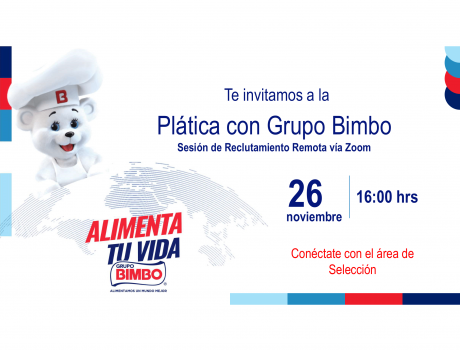 Póster Career Services del ITAM invita a la sesión de reclutamiento remota de Grupo Bimbo