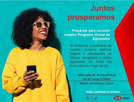 Póster Career Services del ITAM te invita a la sesión de reclutamiento remota de HSBC