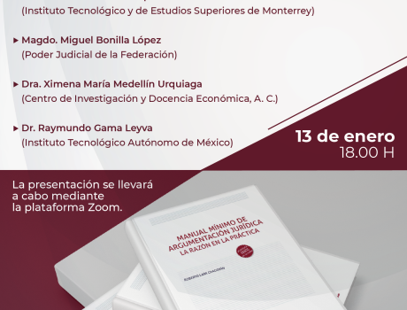 Póster Presentación del libro "Manual Mínimo de Argumentación Jurídica"