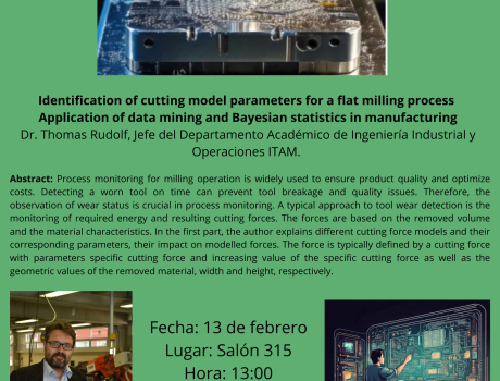 Identification of cutting model parameters for a flat milling process