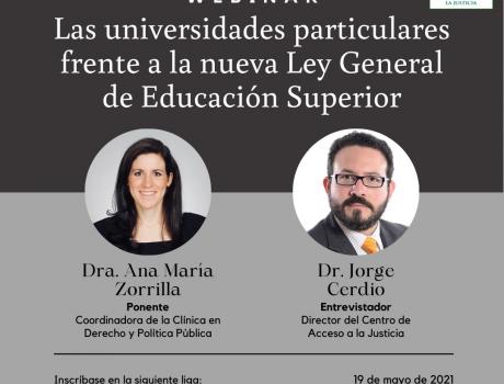Webinar: “Las universidades particulares frente a la nueva Ley General de Educación Superior”