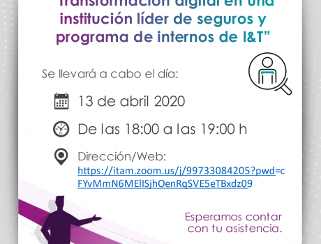 Póster Transformación digital en una Institución líder de seguros y programa de internos de I&T