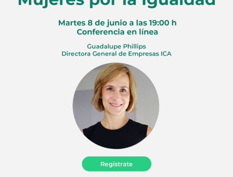 Póster Conferencia "Mujeres por la igualdad", con Guadalupe Phillips