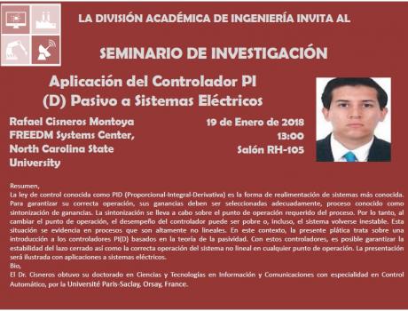 Aplicación del Controlador PI (D) Pasivo a Sistemas Eléctricos