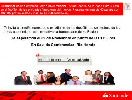 Bolsa de Trabajo invita a la Presentación de SANTANDER