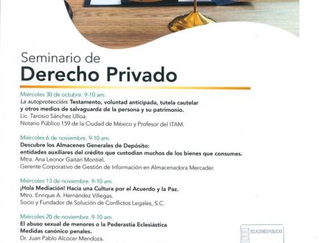 Seminario de Derecho Privado, otoño 2019