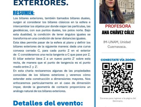 Plática en el seminario de matemáticas sobre: BILLARES EXTERIORES.