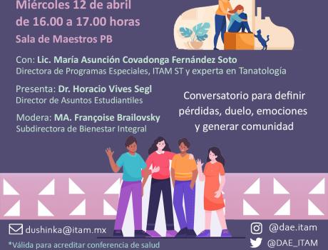 Poster: Conferencia de salud: Pérdidas, duelo y emociones en comunidad