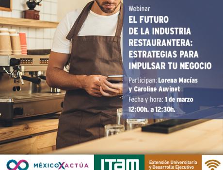 Póster Webinar: El futuro de la industria restaurantera: Estrategias para impulsar tu negocio.